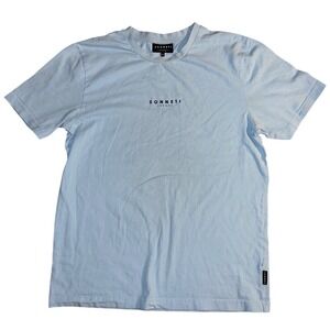 Sonneti London Mens T-Shirt Light Blue Short Sleeve Crew Neck Logo Size Medium